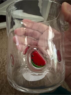 Icon Glass Tumbler with Watermelon Accent - 16 fl oz
